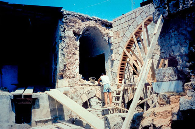 Stone arches during restoration