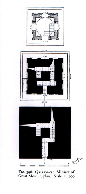 Jami' Uqba Ibn Nafi' - Plans of minaret