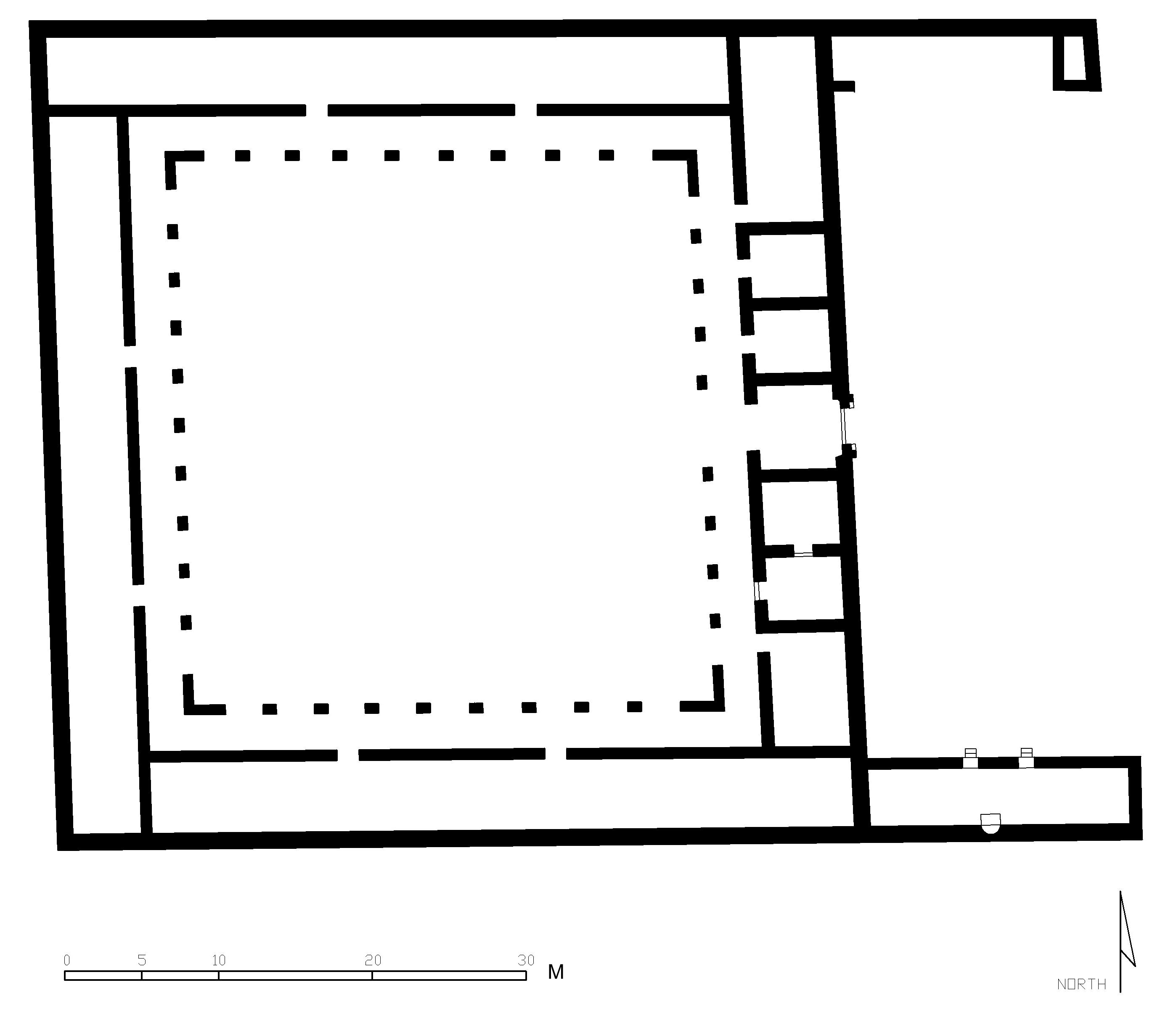 Qasr al-Hayr al-Gharbi - Floor plan of palace