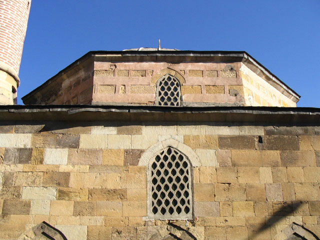 Exterior view, upper window on west elevation and drum of the dome