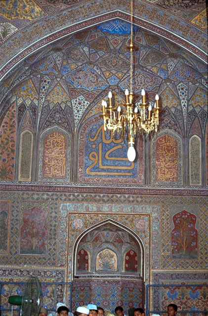 Wazir Khan Mosque Restoration - Interior, detail of mosaic