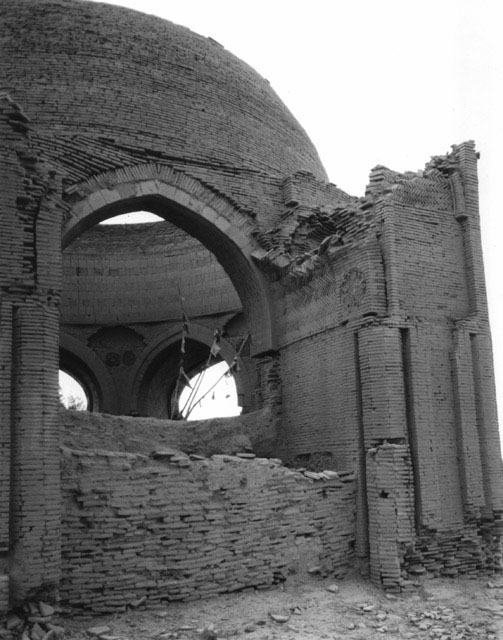 Exterior view from east showing collapsed archway