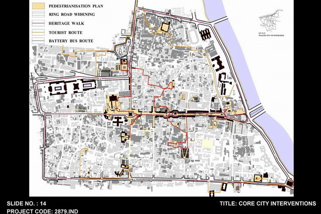 Site plan showing core city interventions