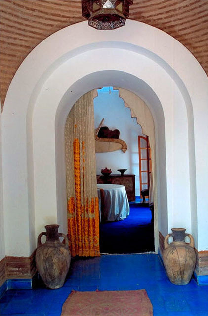 Interior, arched door