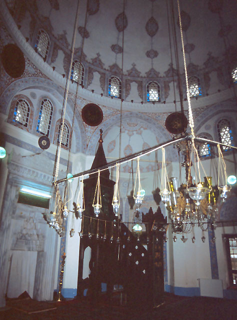 Interior view showing mihrab and minbar