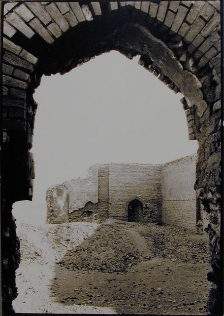 Looking at remains of qibla wall
