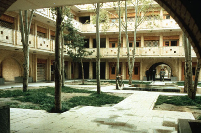 View from arcade to courtyard