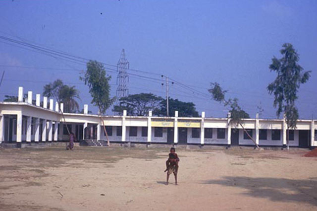 Dutta Para Rehabilitation Project - View from courtyard to school