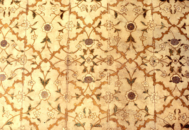 Interior detail, painted ceiling decoration