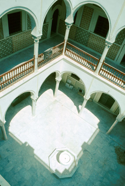 Aerial view to central courtyard