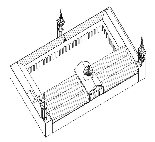 Perspective drawing of mosque