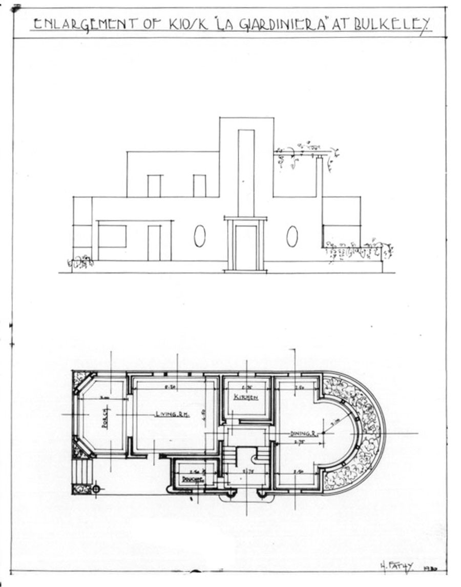 Design drawing: elevation and ground floor plan