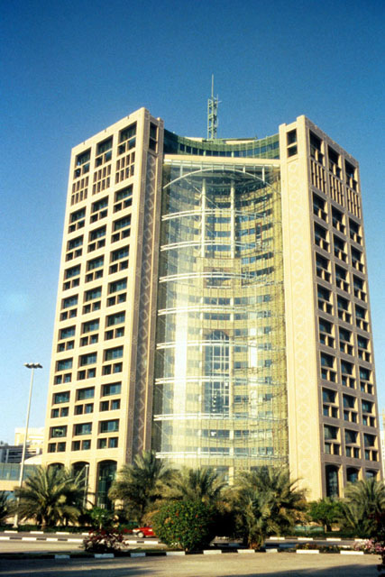 Exterior façade showing expansive glazing