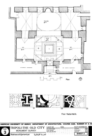 Madrasa al-Qartawiyya - Drawing of the building, based on survey: Floor plan and details.