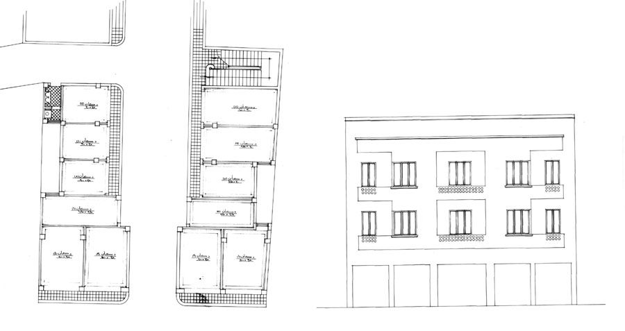 Design drawing: ground floor plan and elevation