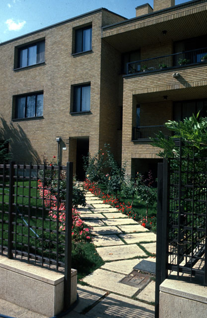 Main approach to a housing unit