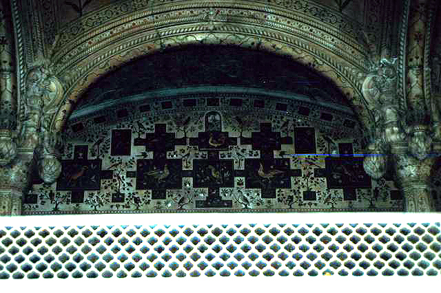 Interior detail of Pietre dure on rear wall
