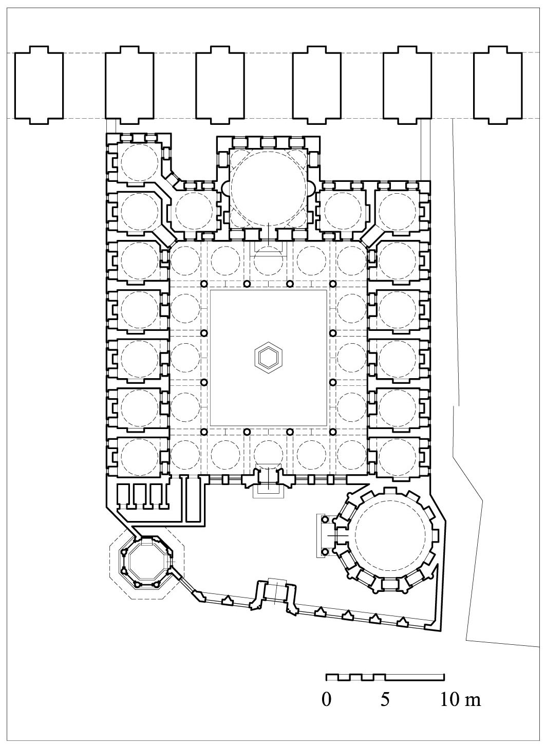 Floor plan of the complex in front of the Valens Aqueduct