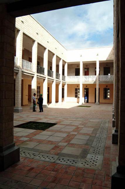 Courtyard of the Junior Academy, during construction