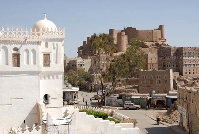 View of town's castle from the madrasa