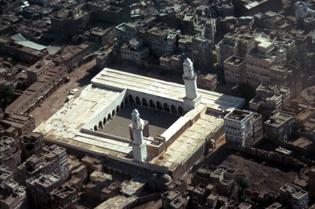 Jami' al-Kabir - Aerial view over the Great Mosque of Sana'a