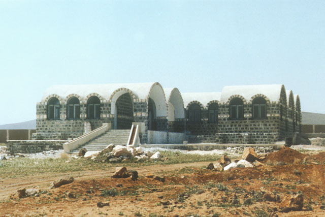 Exterior view showing stone construction