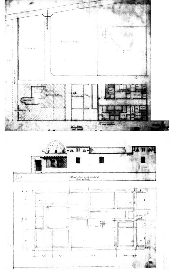 Plan, elevation and foundation plan