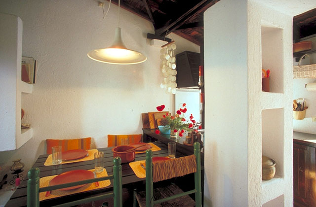 Interior, dining area and kitchen