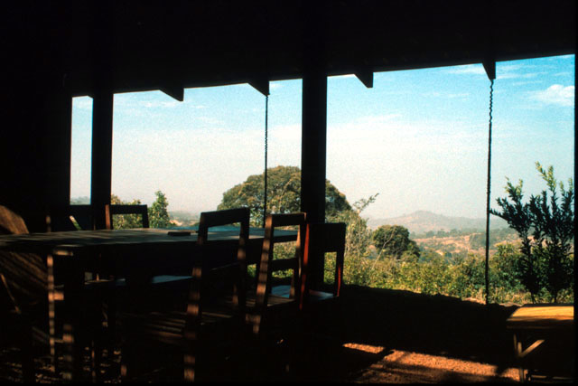 Interior, view from the living area past the patio