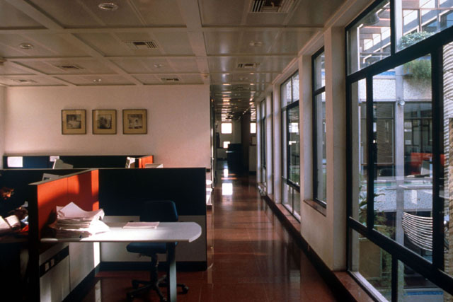 Interior view showing work station