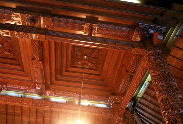 Interior, detail of woodwork ceiling