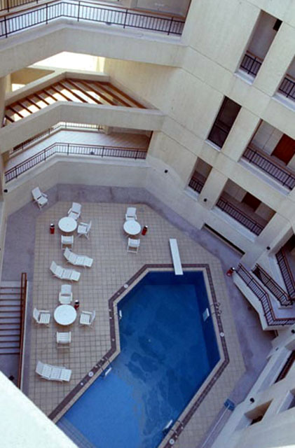 View over the courtyard swimming pool