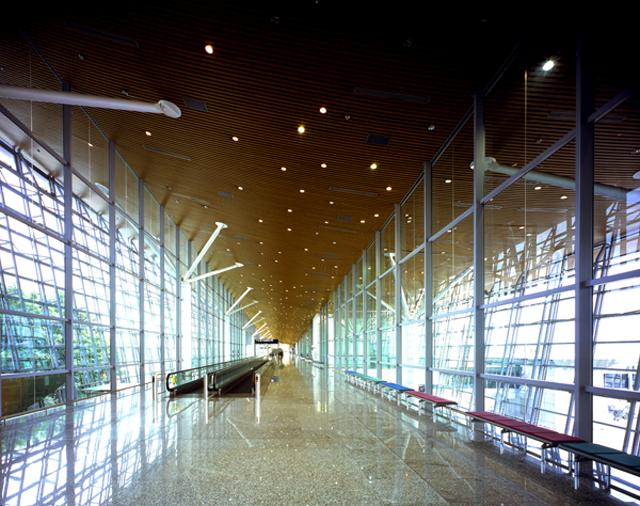 Corridor leading to departures lounge