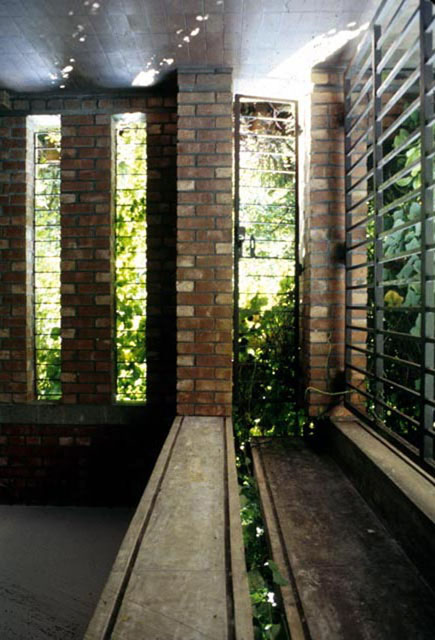 Interior view, showing brick window slits