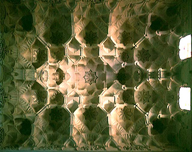 View into muqarnas vault near qibla wall