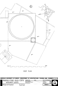 Jami' al-Uwaysi - Drawing of the building, based on survey: Site and roof plans.