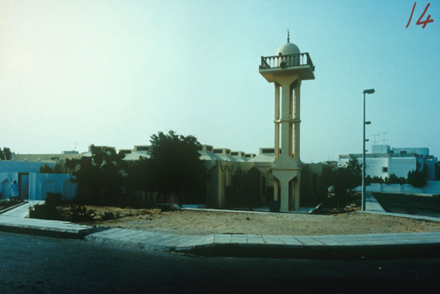 Exterior view showing minaret