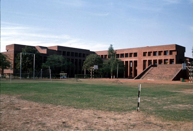 View from playground to main building