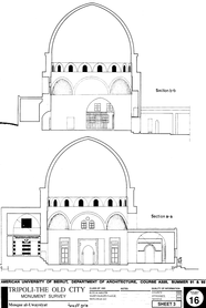Jami' al-Uwaysi - Drawing of the building, based on survey: Sections A-A and B-B.