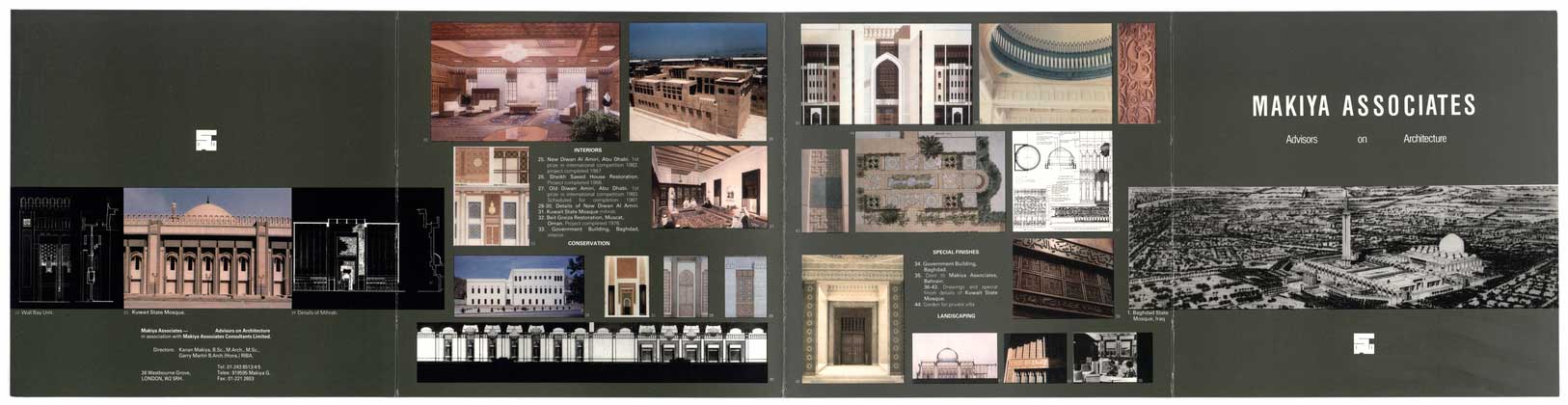 Makiya Associates Advisors on Architecture brochure (full view, side 1 of 2)