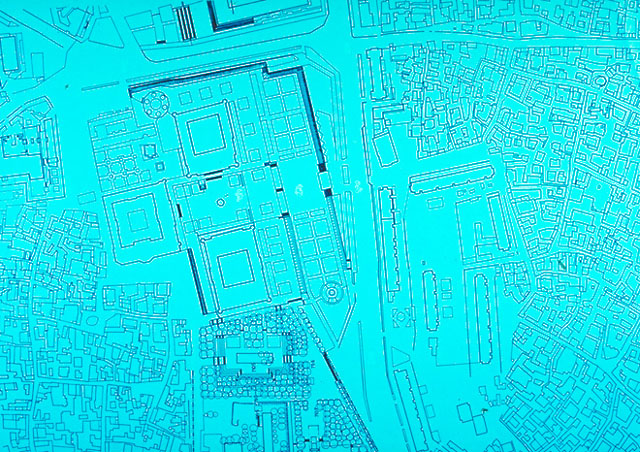 Blueprint, site plan of Registan square
