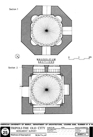 Drawing of Saqraqiyya Madrasa: Mausoleum Plan