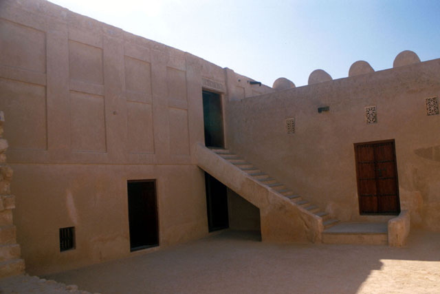 Exterior view of courtyard walls , after restoration