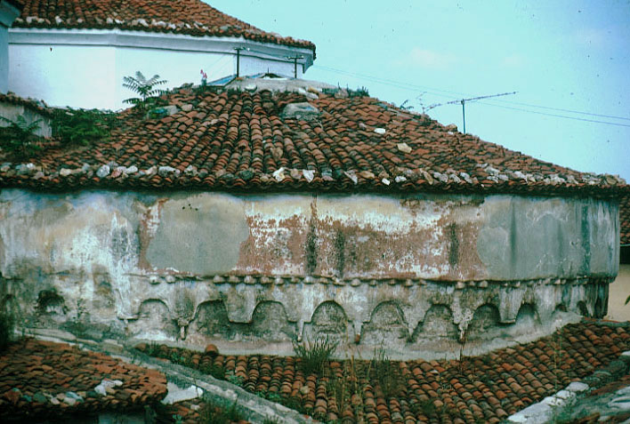 Exterior detail showing dome of the cold room (sogukluk) before renovation, with glass 'eyes' inserted in the dome for lighting of the interior