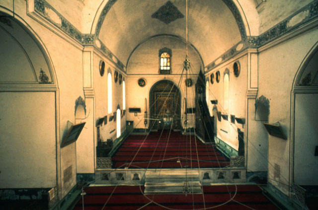 Interior view of the mosque, looking towards the prayer hall