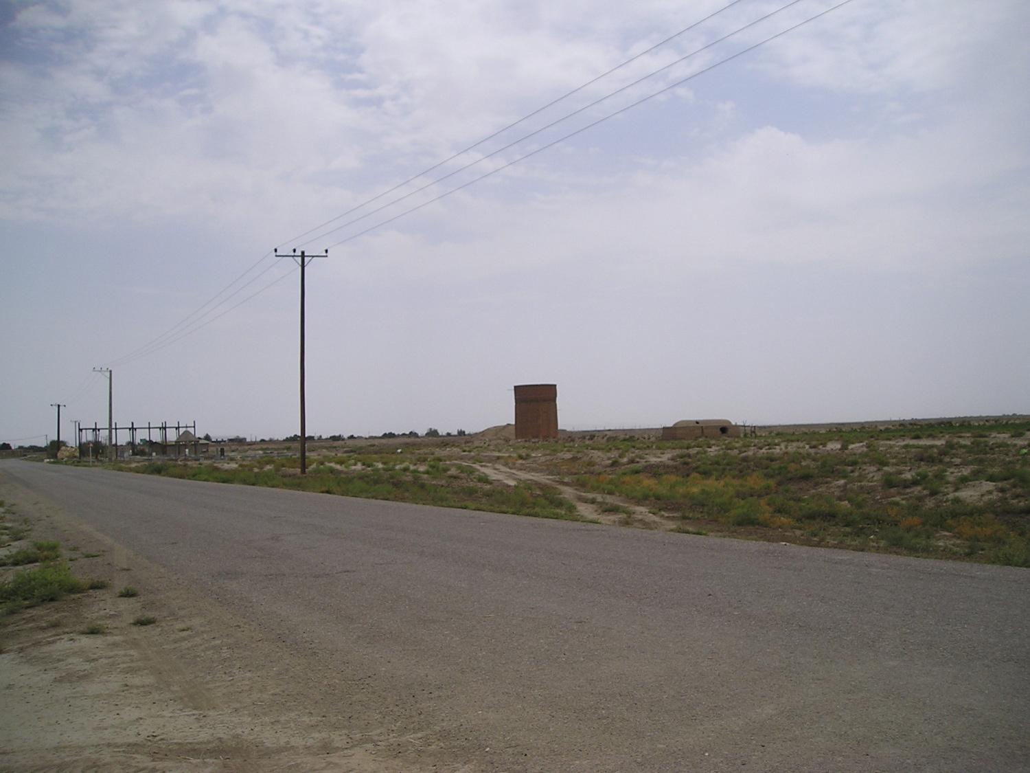 View of tomb from asphalt road