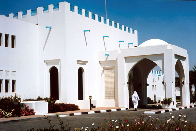 Exterior view showing domed shelter at entrance