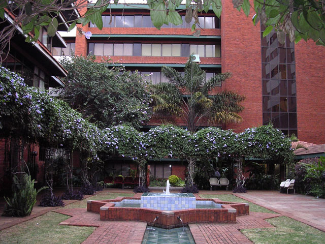 Courtyard view, with fountain