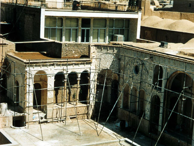Courtyard façade, during restoration