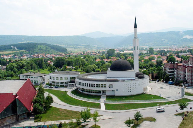 Princess Dzevhera Islamic Center - Elevated view showing mosque enveloped by madrasa